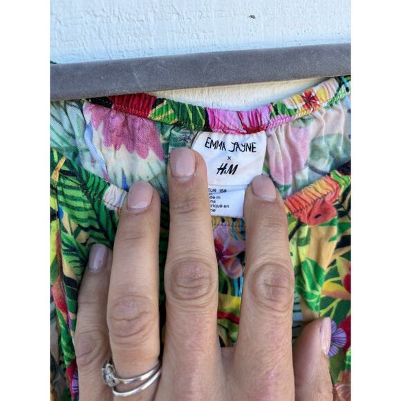 H&M x Emma Jayne Jumpsuit, Tropical Rainforest Print, Toucans, Size 12-13y - Picture 4 of 7